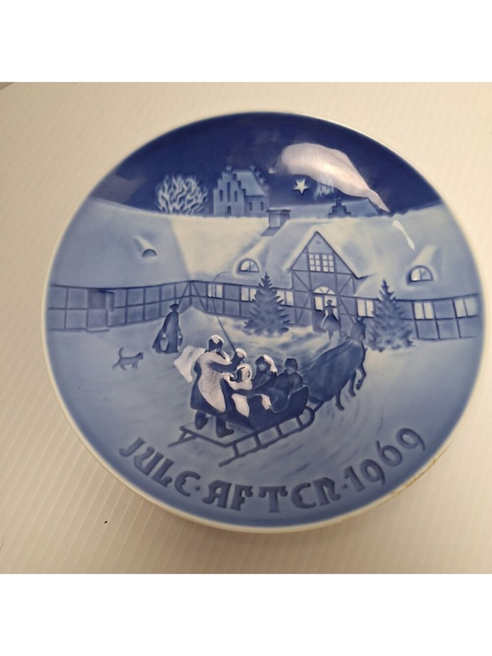 VTG 1969 B&G BING & GRONDHAL DENMARK "ARRIVAL OF CHRISTMAS GUESTS" COLL PLATE